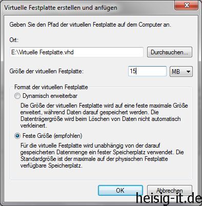 Windows 7 Tipps - Virtuelle Festplatte (VHD) erstellen